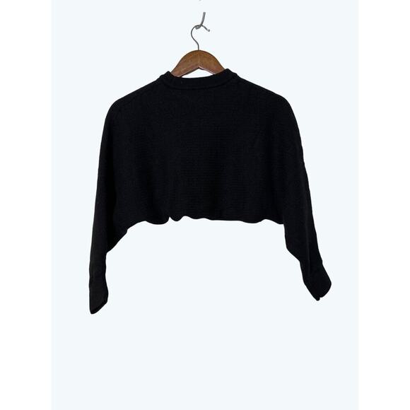 Aritzia Wilfred Lolan Sweater Small Merino Wool Cropped Knit Black - Picture 5 of 10